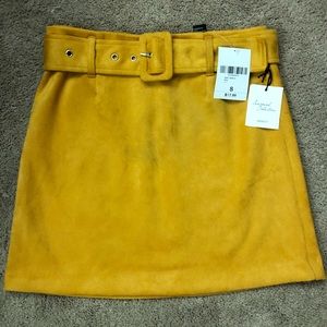 Forever 21 Mustard Buckle Skirt